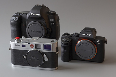 Sony A7 II Leica M8 Canon 5D II